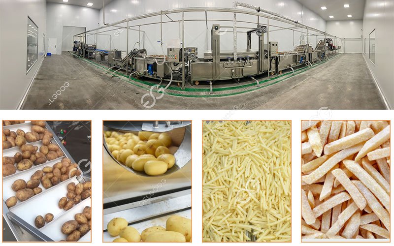  commercial frozen french fries production line factory