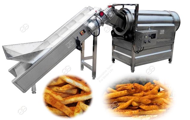 Hot Selling Potato French Fries Seasoning Flavoring Machine With Conveyer
