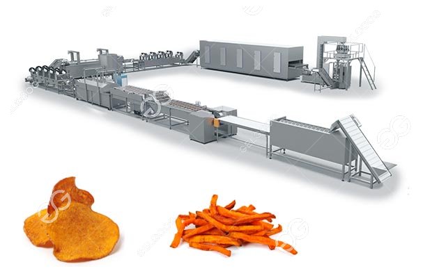 500KG/H Sweet Potato Chips And Sweet Potato Fries Production Line