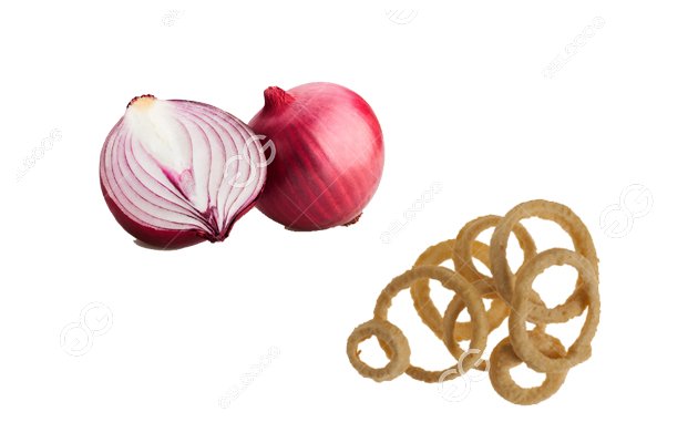 how are commercial onion rings made