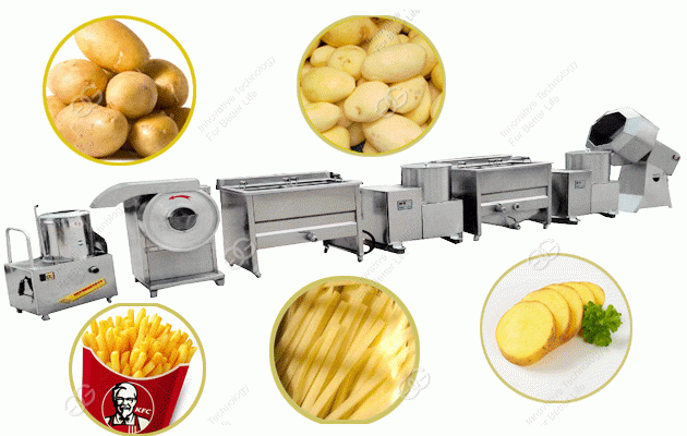 french fries processing line