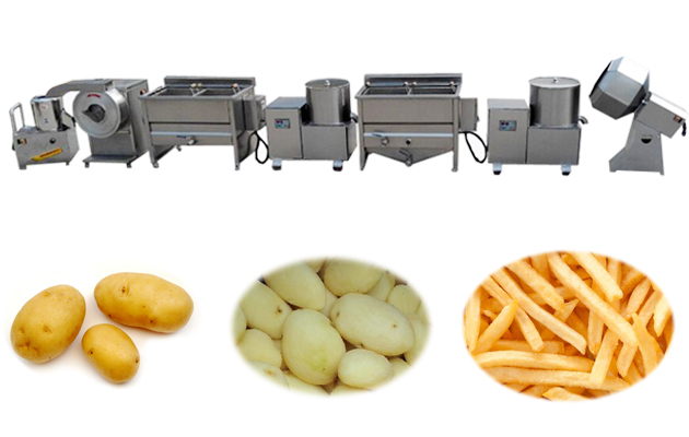 Small Scale Semi-Automatic Potato French Fries Production Line For Sale