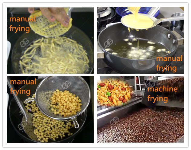 comparison of manual frying and machine frying
