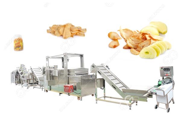 Garlic chips frying machine